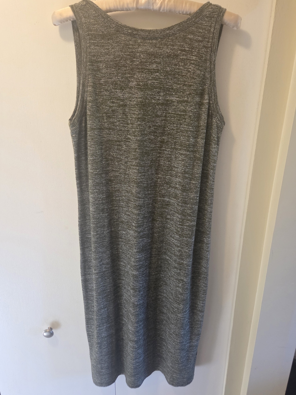 GAP Soft Sweater Knit Sleeveless Green Grey Midi Dress